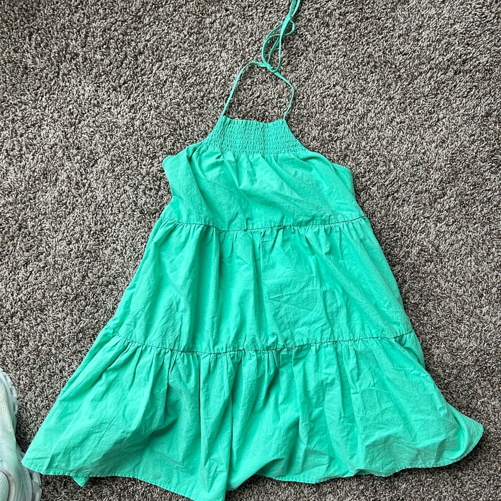 American Eagle Outfitters Aqua Halter Dress